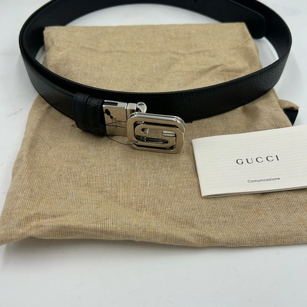 Men's Gucci interlocking G leather belt 120 cm/46 inches made in Italy